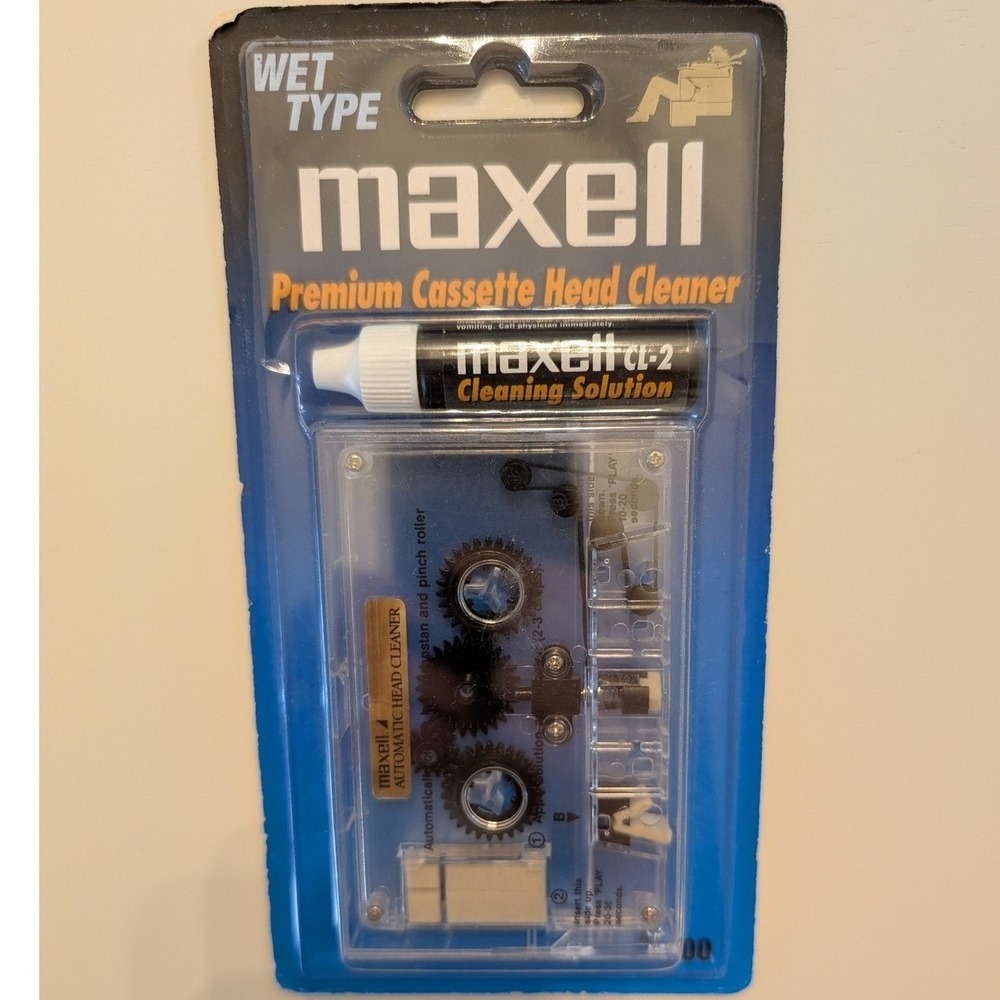 Maxell Cassette Head Cleaner Audio Wet Type A-400 Premium Cleaning Kit Solution